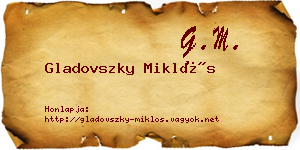 Gladovszky Miklós névjegykártya