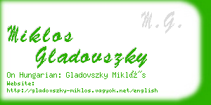 miklos gladovszky business card